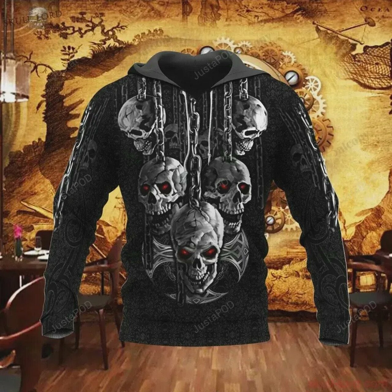 Dark Art Skull Detention 3d All Over Print Hoodie