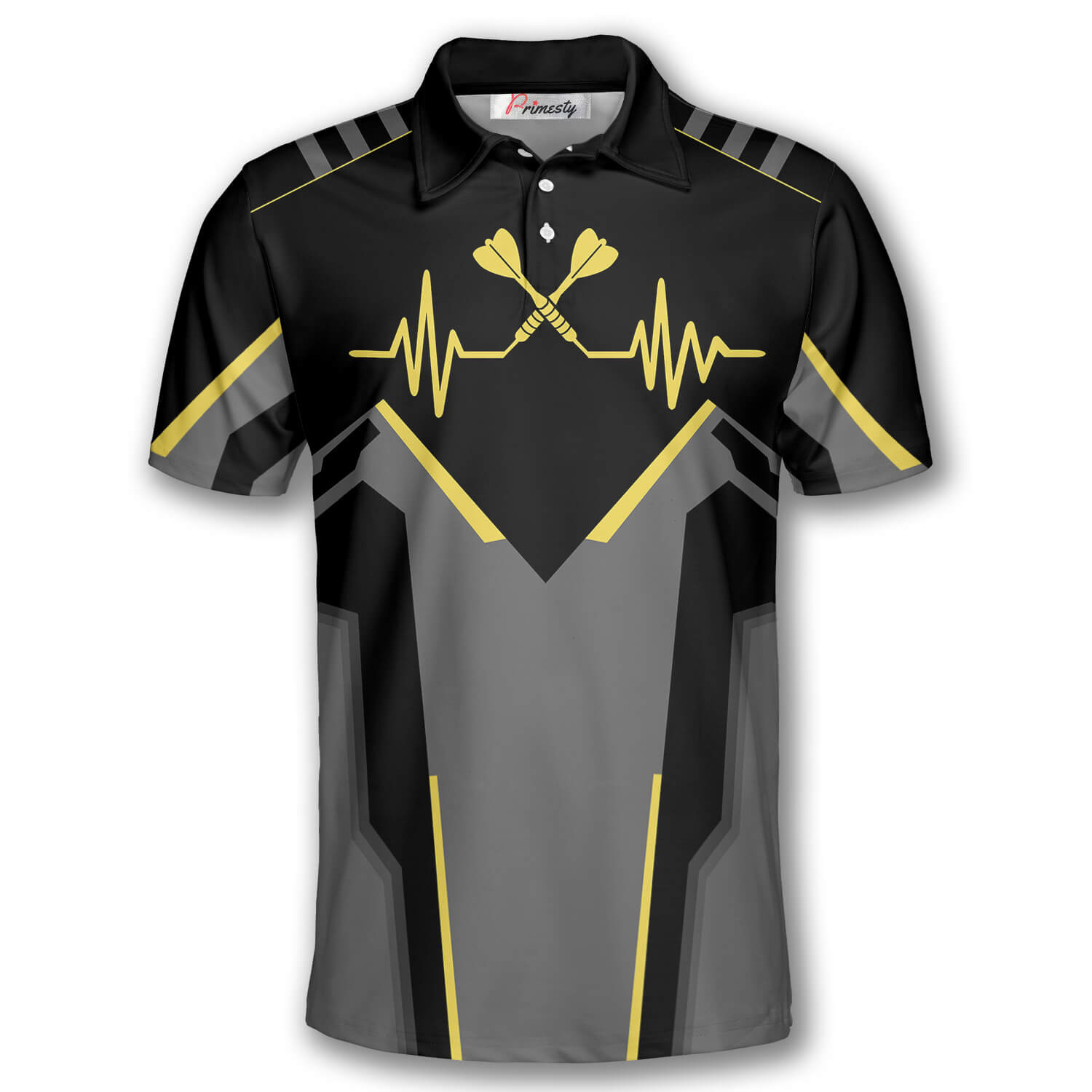 Darts Heart Pulse Line Custom Polo Darts Shirts for Men