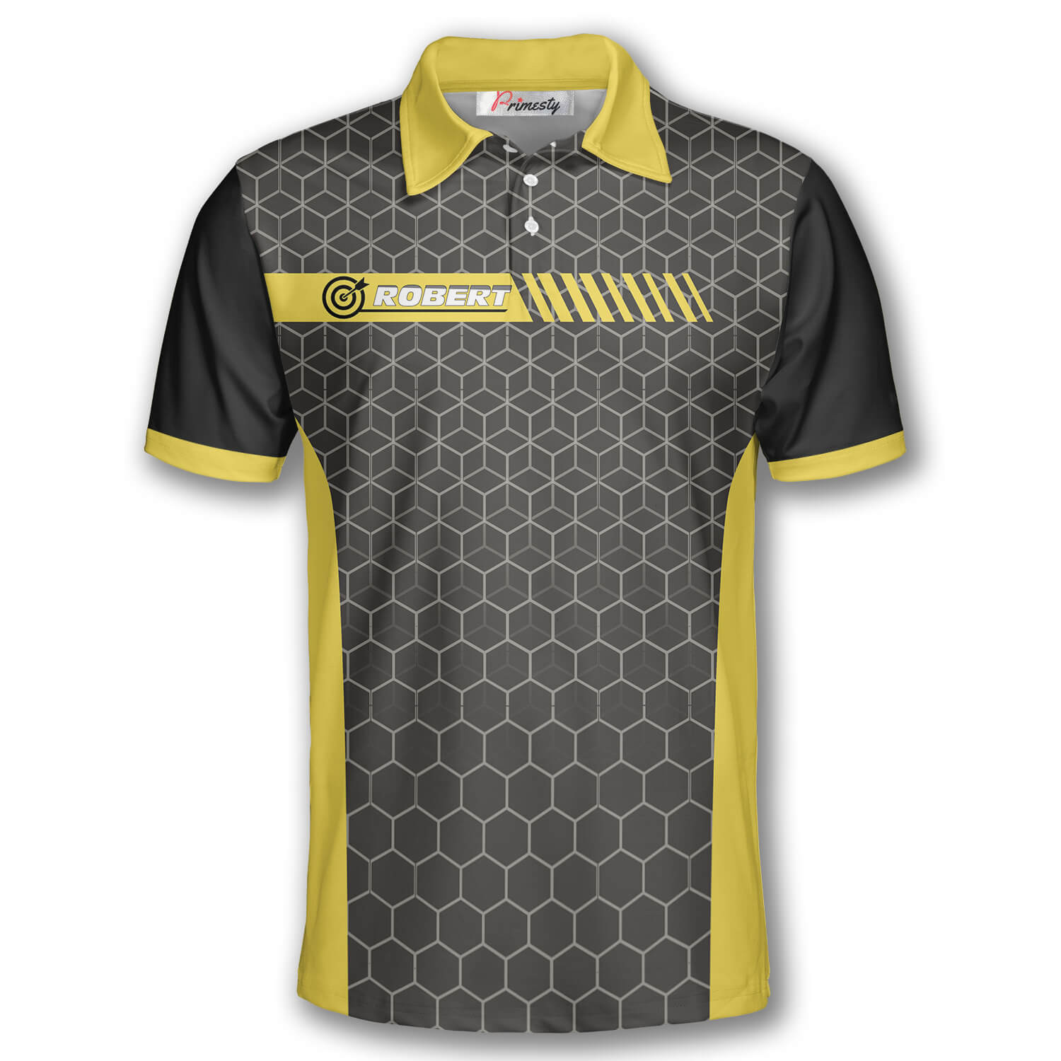 Darts Honeycomb Pattern Emblem Custom Polo Darts Shirts for Men