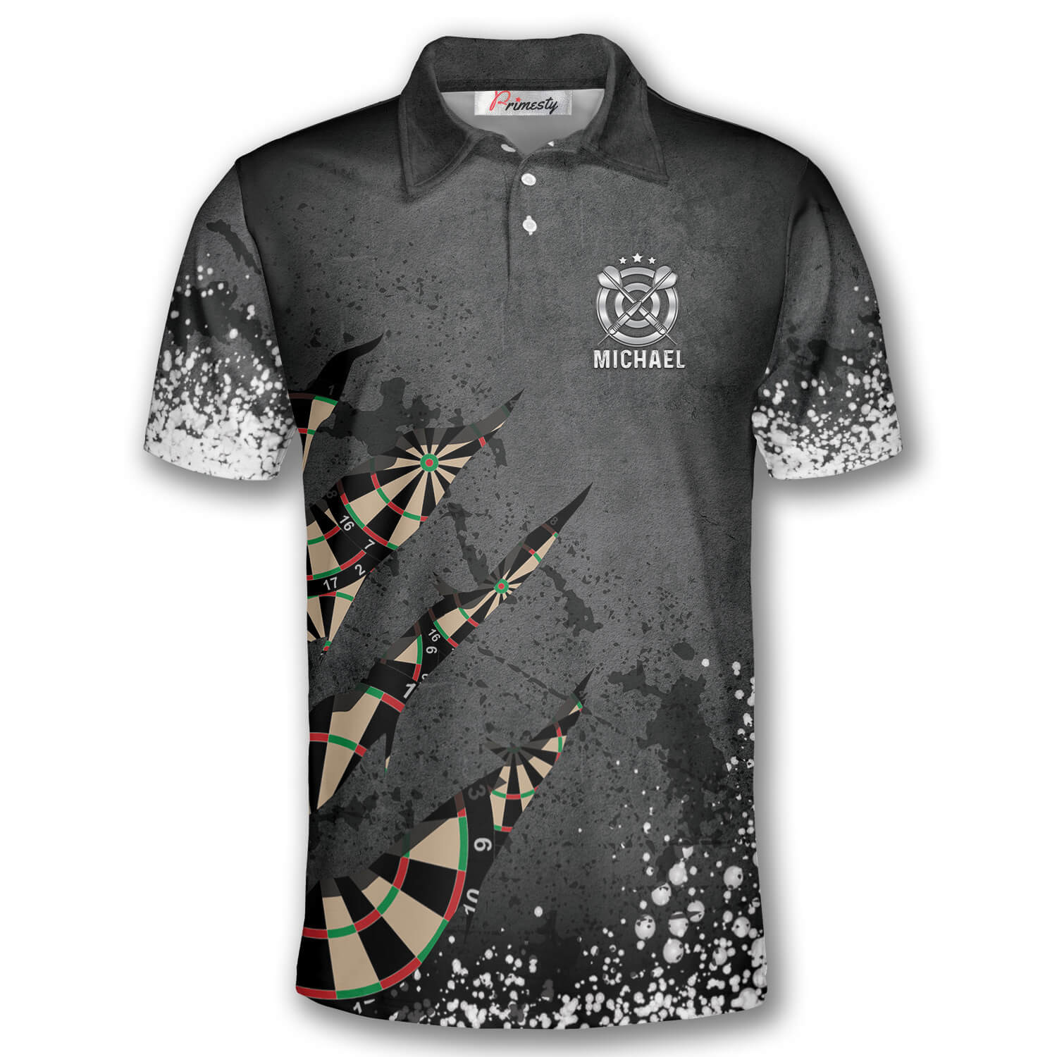 Darts Paint Splash Custom Polo Darts Shirts for Men