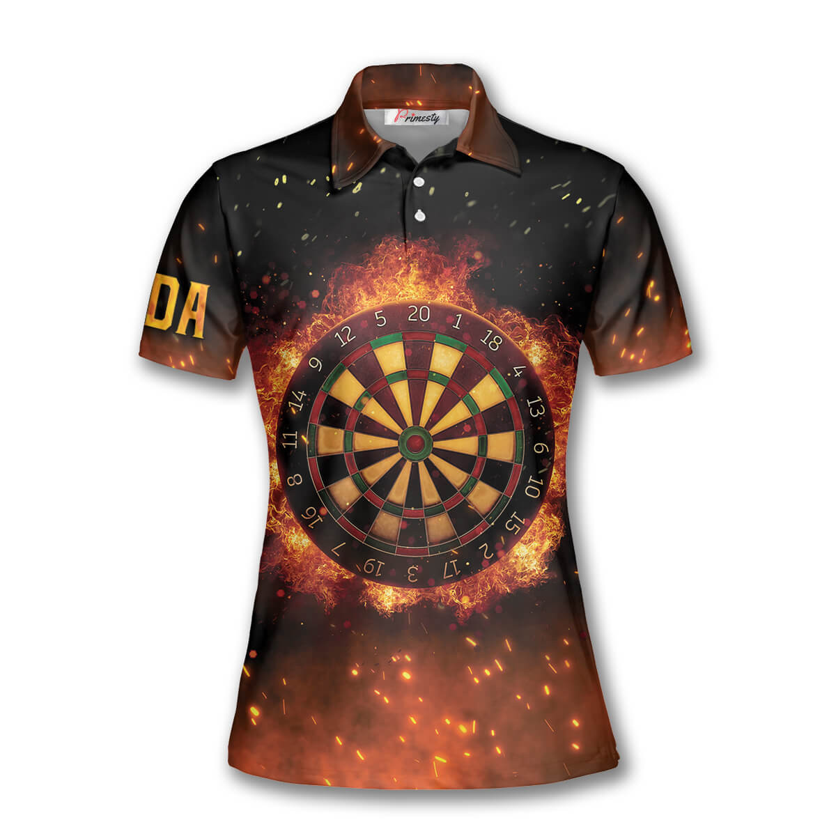 Darts Queen Fire Flame Custom Polo Darts Shirts for Women