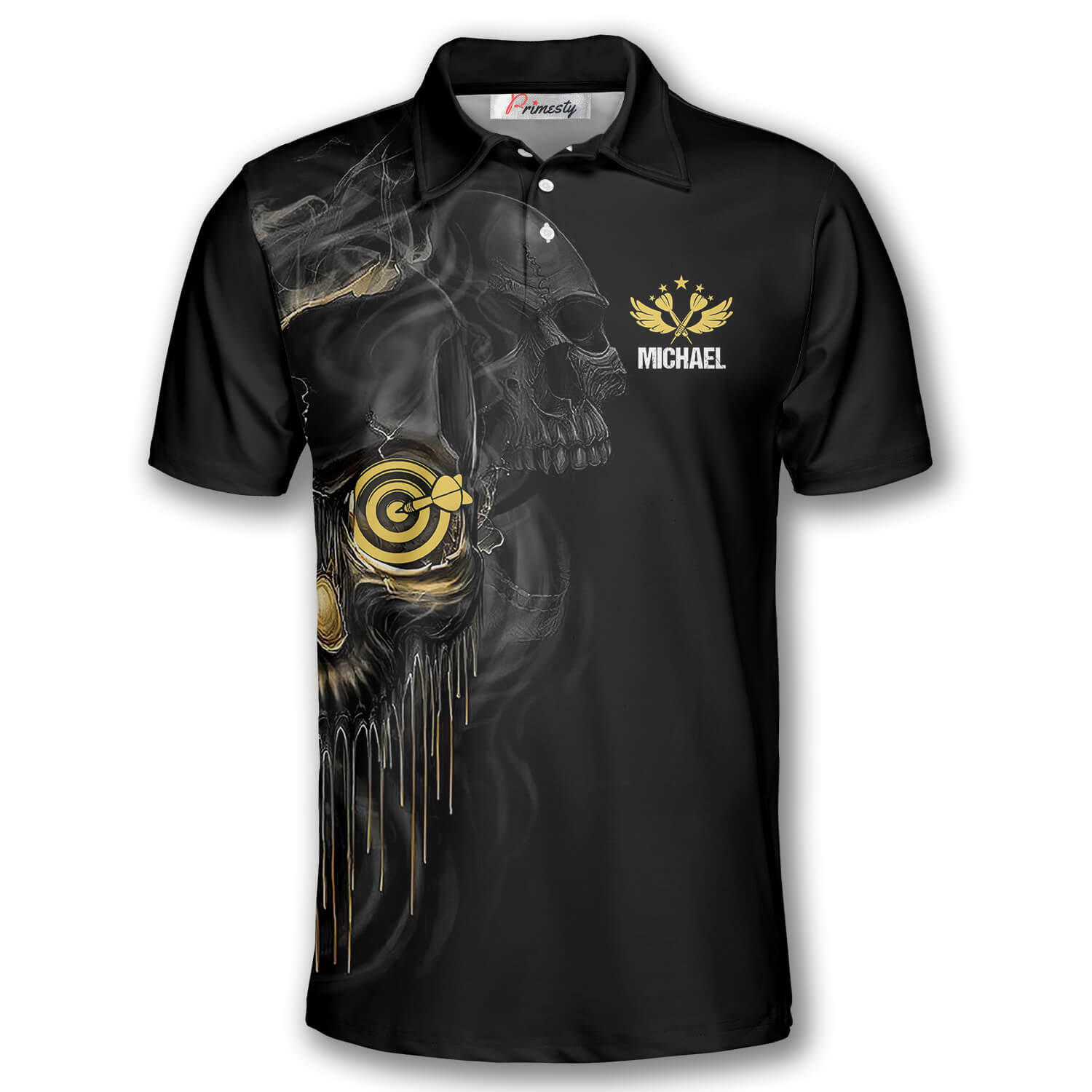 Darts Skull Shut Up and Throw Custom Polo Darts Shirts for Men