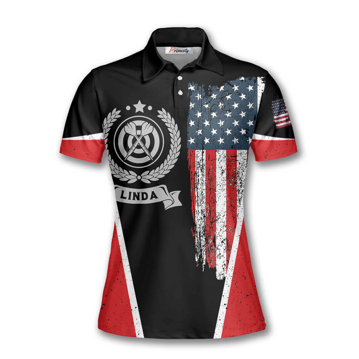 Darts USA Flag Emblem Custom Polo Darts Shirts for Women