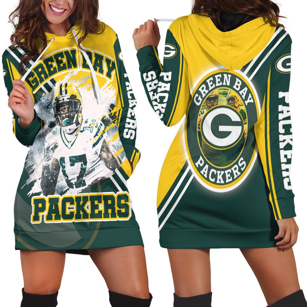 Davante Adams 17 Green Bay Packers For Fans Hoodie Dress Sweater Dress Sweatshirt Dress