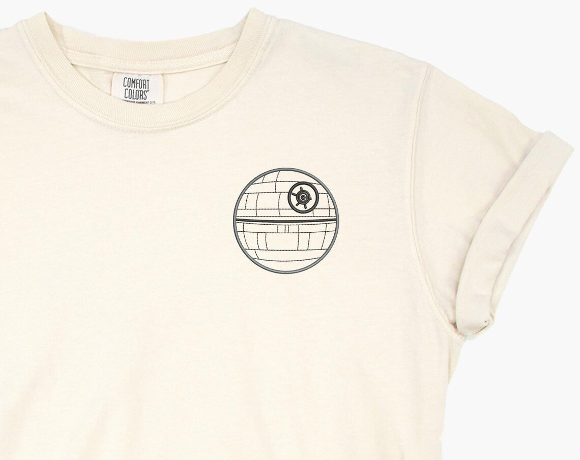 Death Star Embroidered Tshirt Star Wars Embroidered Shirt Star Wars T Shirt Disney Princess Shirt Disney Tshirt Womens Disney Shirt