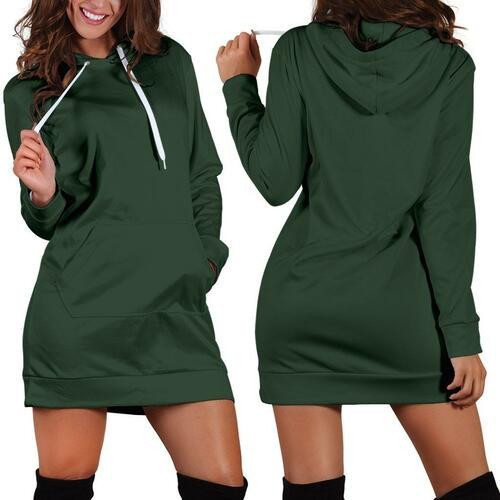 Deep Green Hoodie Dress Sweater Dress Sweatshirt Dress 3d All Over Print For Women Hoodie