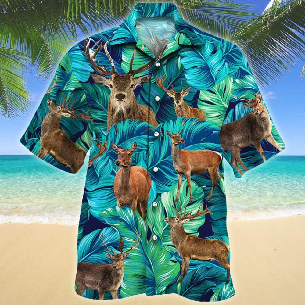 Deer Lovers Aloha Hawaiian Shirt Colorful Short Sleeve Summer Beach Casual Shirt For Men And Women