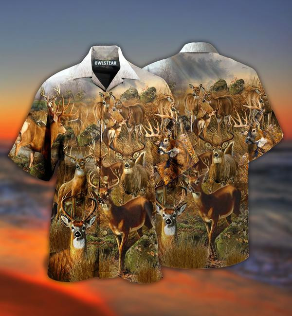 Deers In The Dry Forest Limited - Hawaiian Shirt Hawaiian Shirt For Men