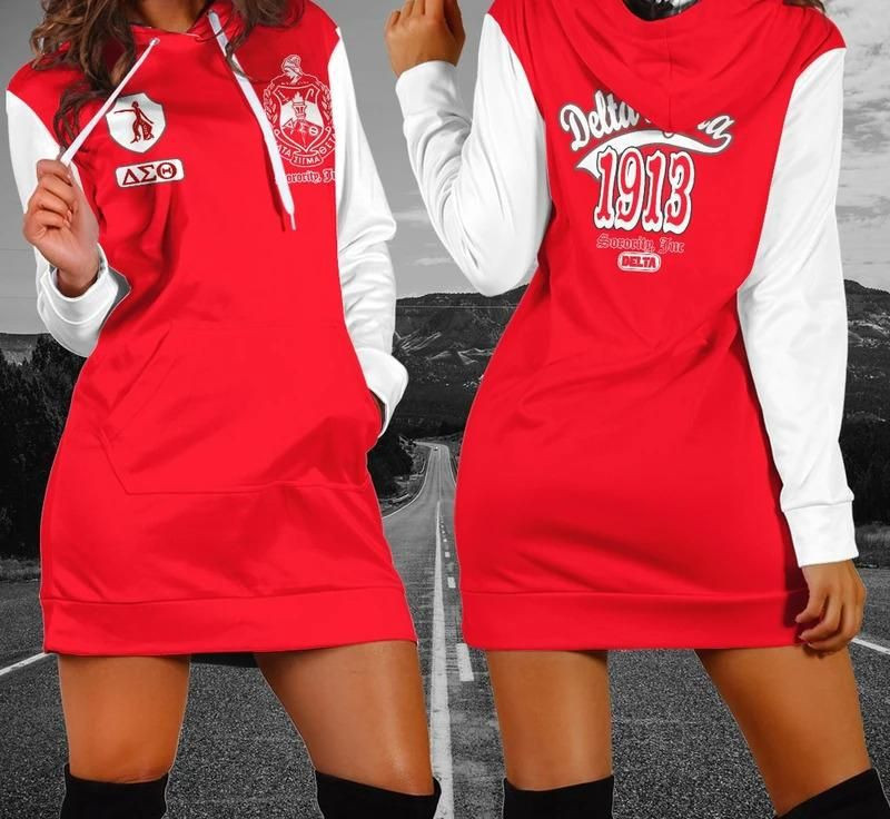 Delta Sigma Theta 1913 Hoodie Dress For Women