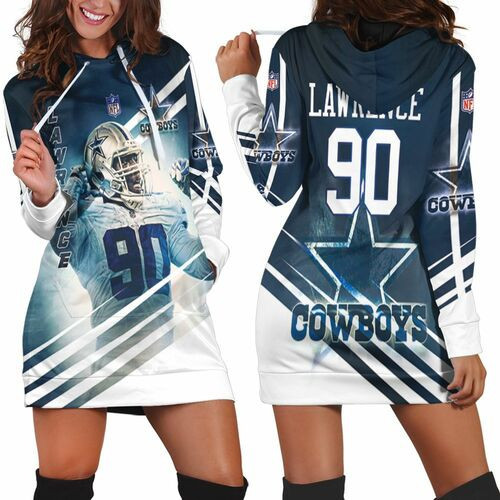 Demarcus Lawrence 90 Dallas Cowboys 3d Hoodie Dress Sweater Dress Sweatshirt Dress