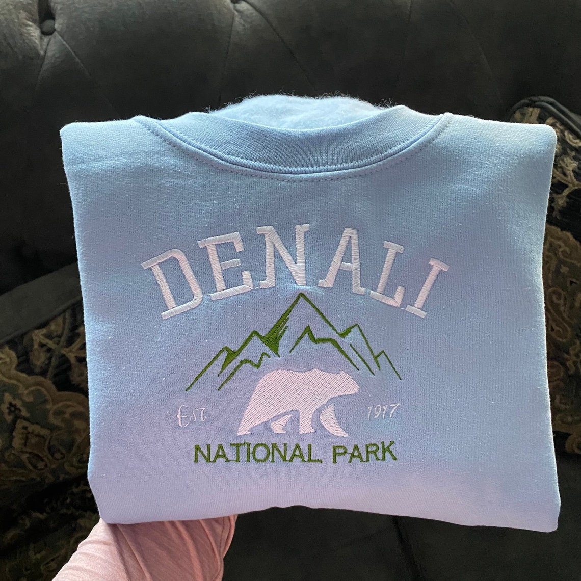 Denali National Park Embroidered Crewneck Embroidered Crewneck National Park Sweatshirt