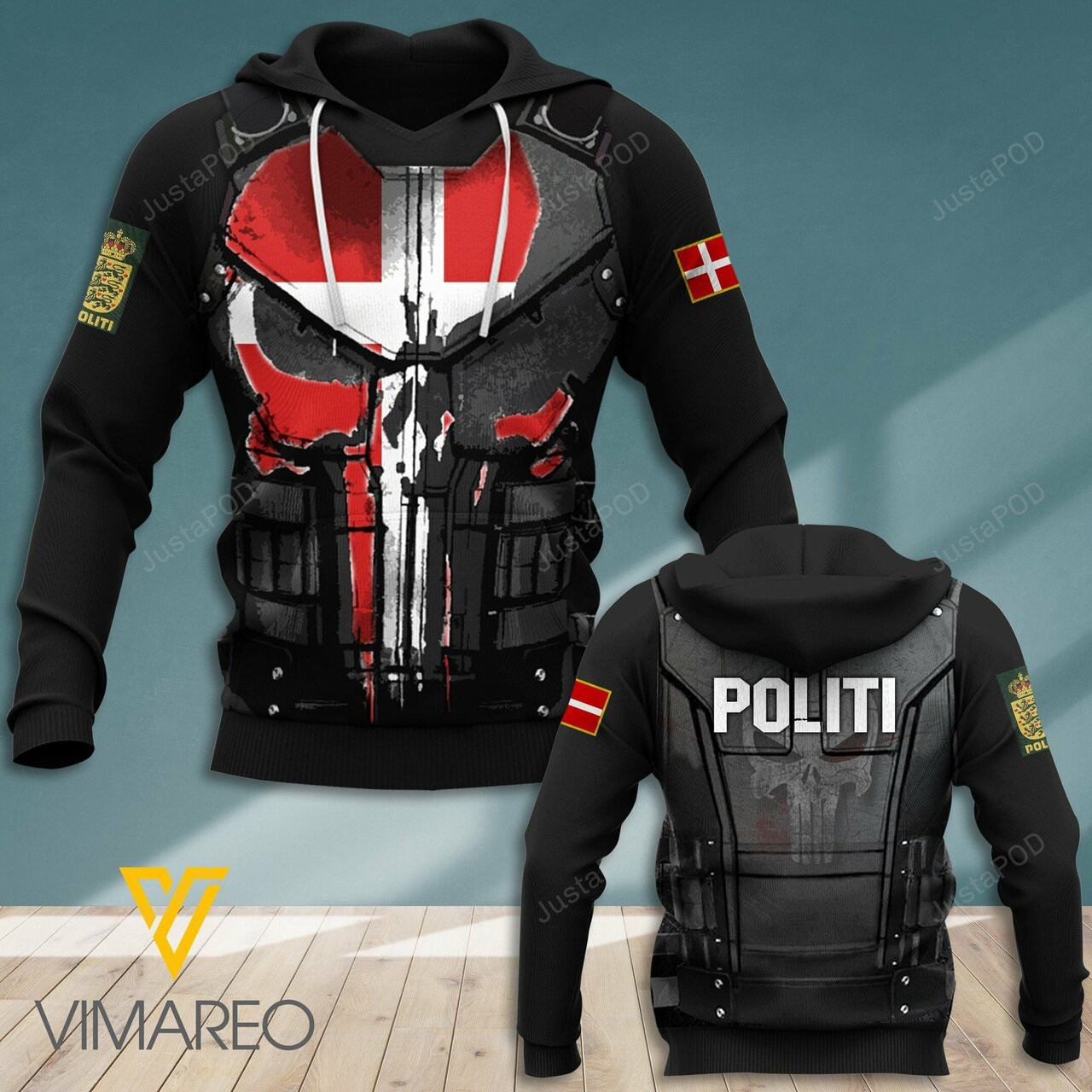 Denmark Politi 3d All Over Print Hoodie