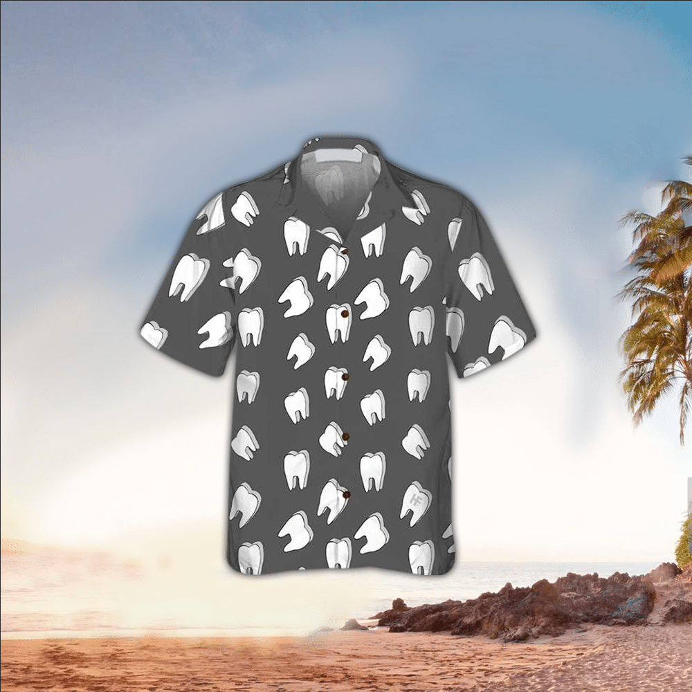 Dentist Apparel Dentist Hawaiian Button Up Shirt for Men and Women