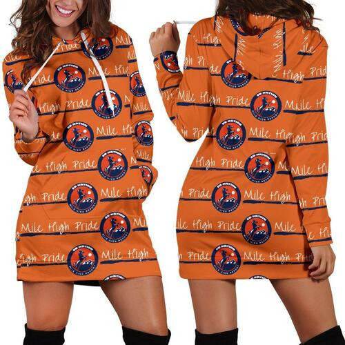 Denver Broncos Hoodie Dress Sweater Dress Sweatshirt Dress 3d All Over Print For Women Hoodie