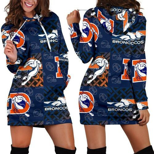 Denver Broncos Hoodie Dress Sweater Dress Sweatshirt Dress 3d All Over Print For Women Hoodie