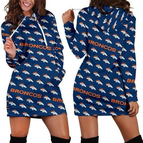 Denver Broncos Hoodie Dress Sweater Dress Sweatshirt Dress 3d All Over Print For Women Hoodie