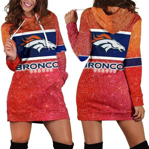 Denver Broncos Hoodie Dress Sweater Dress Sweatshirt Dress 3d All Over Print For Women Hoodie