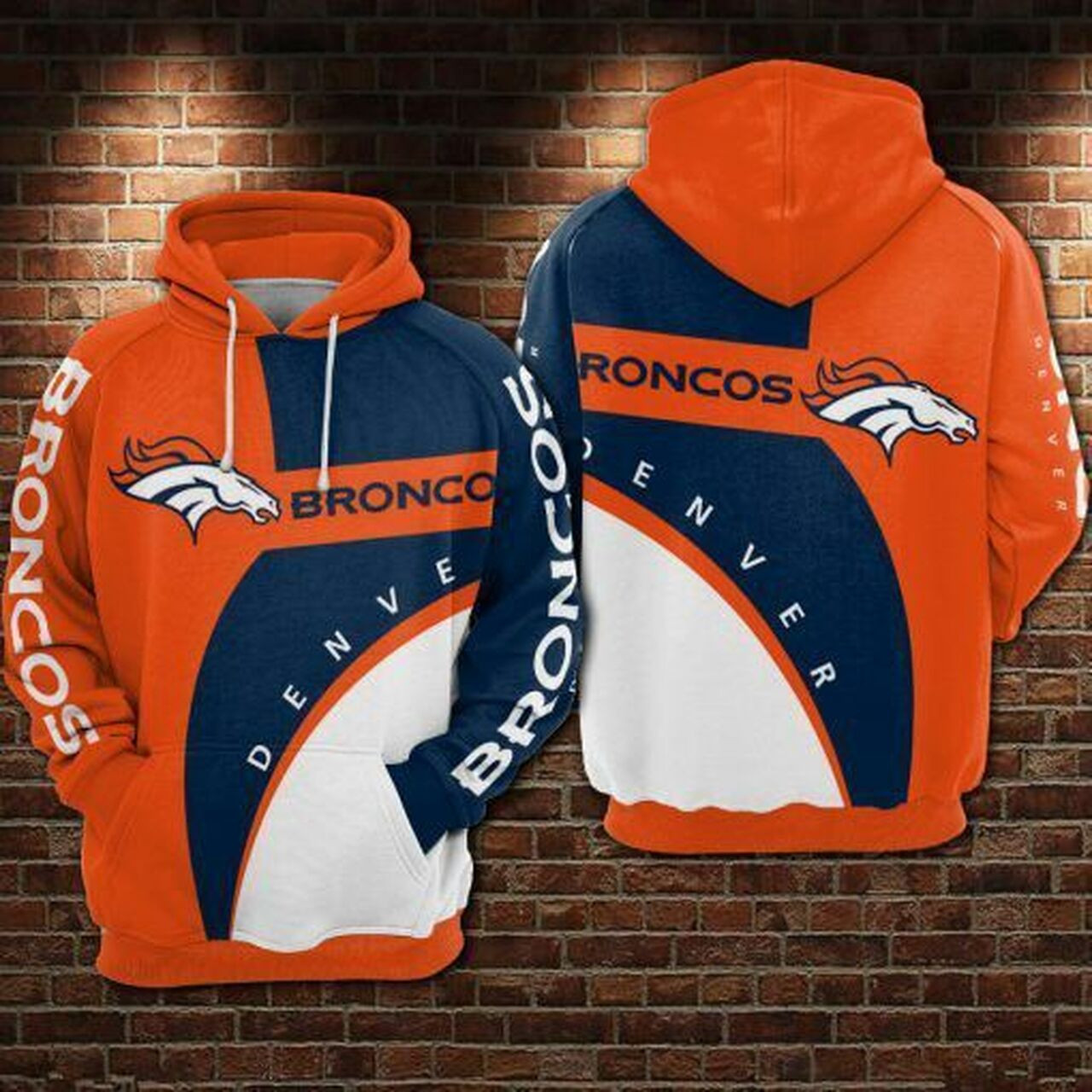 Denver Broncos Nfl Football Orange Blue 3d Hoodie For Men For Women Denver Broncos All Over Printed