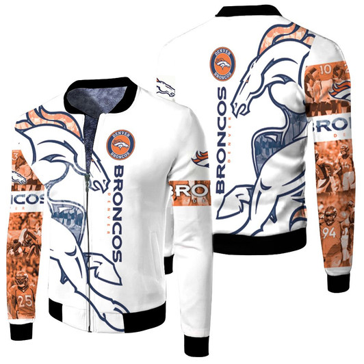 Denver Broncos Nfl For Broncos Fan Fleece Bomber Jacket