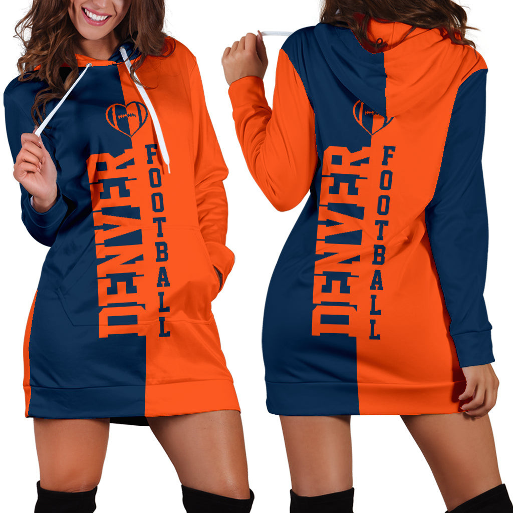 Denver Football Hoodie Dress 3d All Over Print For Women Hoodie