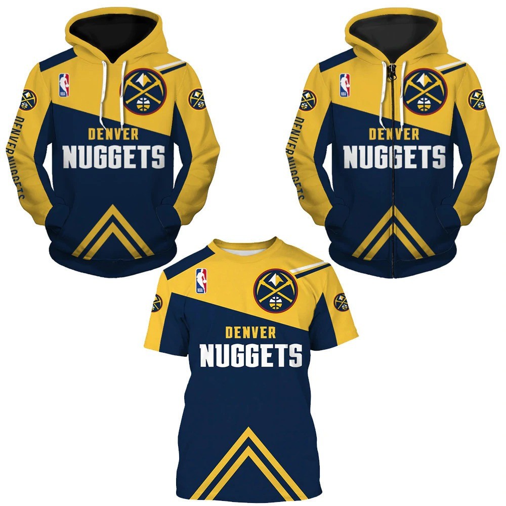 Denver Nuggets Clothing T-Shirt Pullover Zipper Hoodies For Men Women Size S-5XL