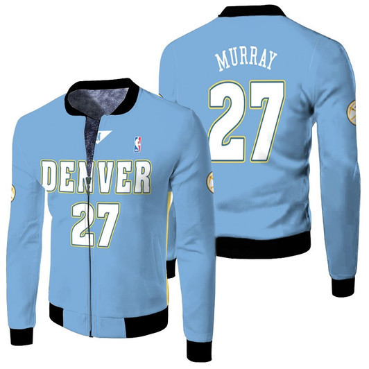 Denver Nuggets Jamal Murray 27 2003-04 Light Blue Match Jersey Style Gift For Nuggets Fans Fleece Bomber Jacket