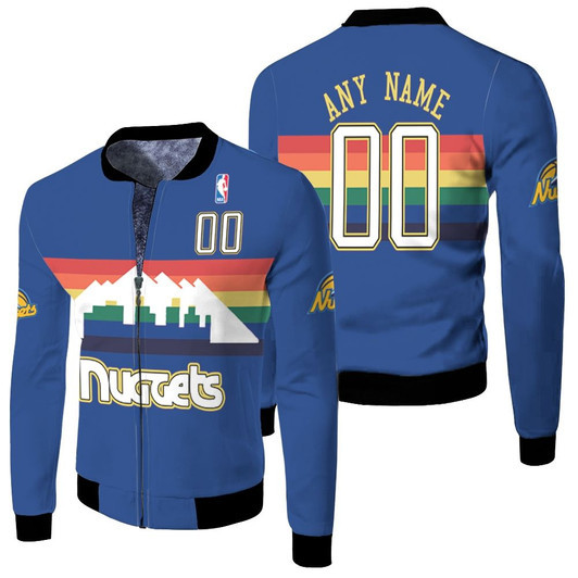 Denver Nuggets Personalized 00 1991-92 Blue Match Jersey Style Gift For Nuggets Fans Fleece Bomber Jacket