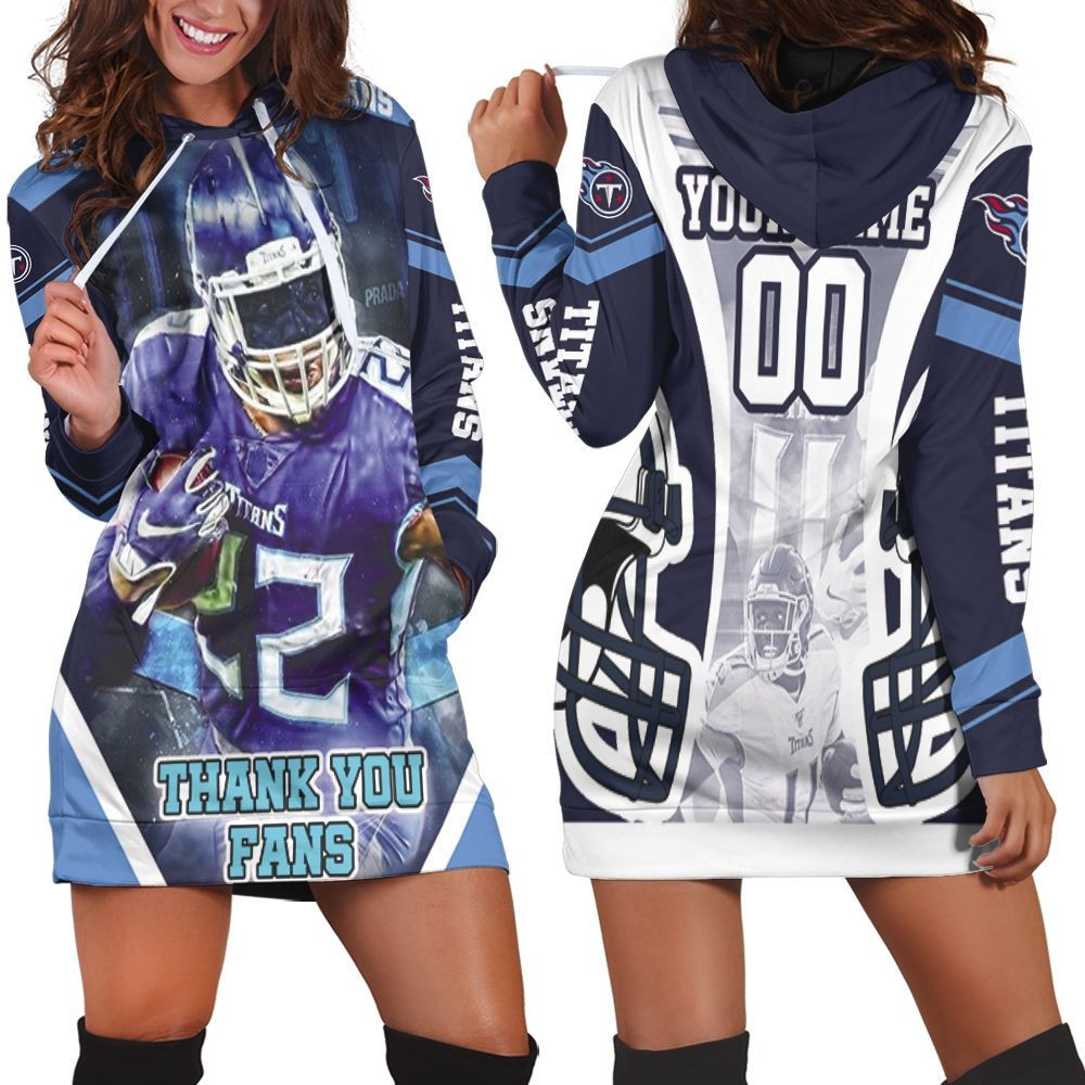 Derrick Henry 22 Thanks You Fan Tennesee Titans Afc South Champions Super Bowl 2021 Personalized Hoodie Dress Sweater Dress Sweatshirt Dress