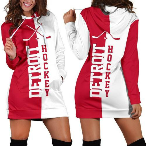 Detroit Hockey Hoodie Dress Sweater Dress Sweatshirt Dress 3d All Over Print For Women Hoodie