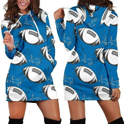 Detroit Lions Hoodie Dress Sweater Dress Sweatshirt Dress 3d All Over Print For Women Hoodie