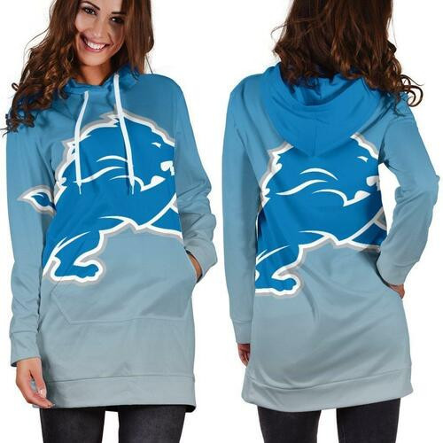 Detroit Lions Hoodie Dress Sweater Dress Sweatshirt Dress 3d All Over Print For Women Hoodie