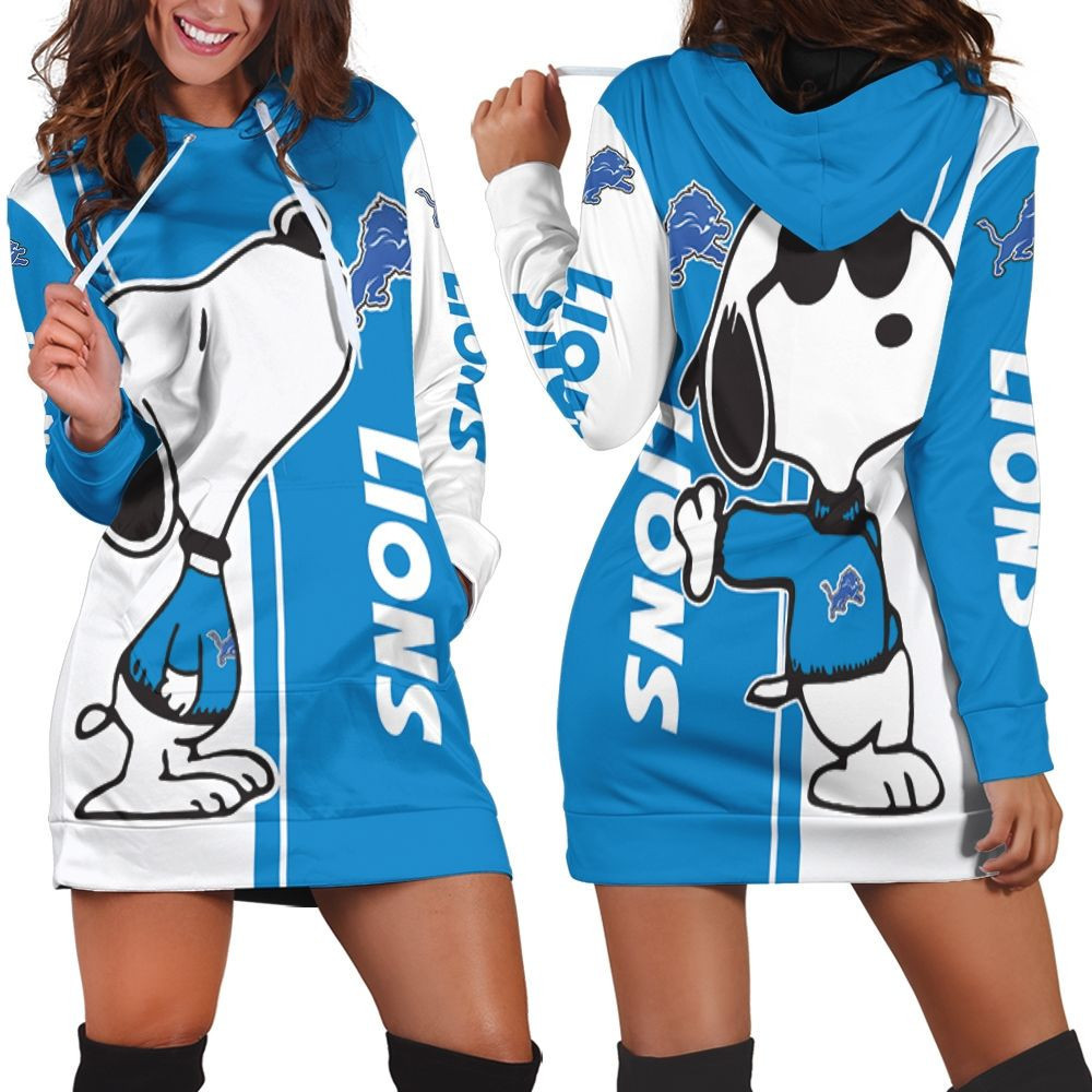 Detroit Lions Snoopy Lover 3d Hoodie Dress Sweater Dress Sweatshirt Dress