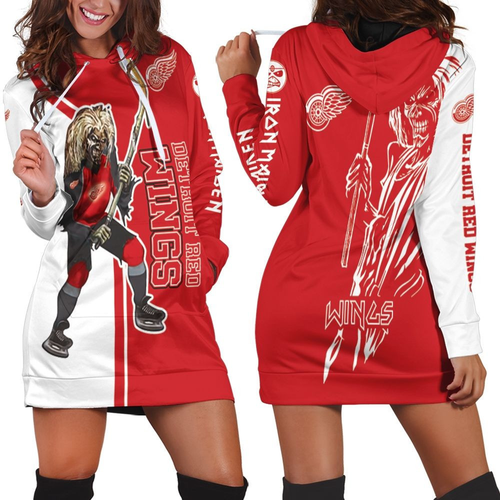 Detroit Red Wings And Zombie For Fans Hoodie Dress Sweater Dress Sweatshirt Dress