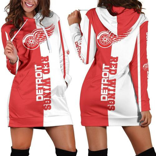 Detroit Red Wings Hoodie Dress Sweater Dress Sweatshirt Dress 3d All Over Print For Women Hoodie
