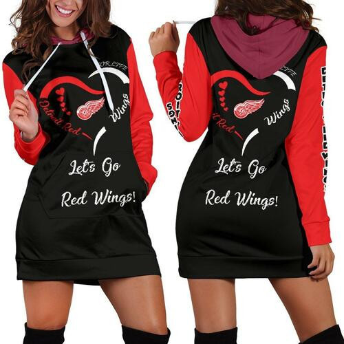 Detroit Red Wings Hoodie Dress Sweater Dress Sweatshirt Dress 3d All Over Print For Women Hoodie