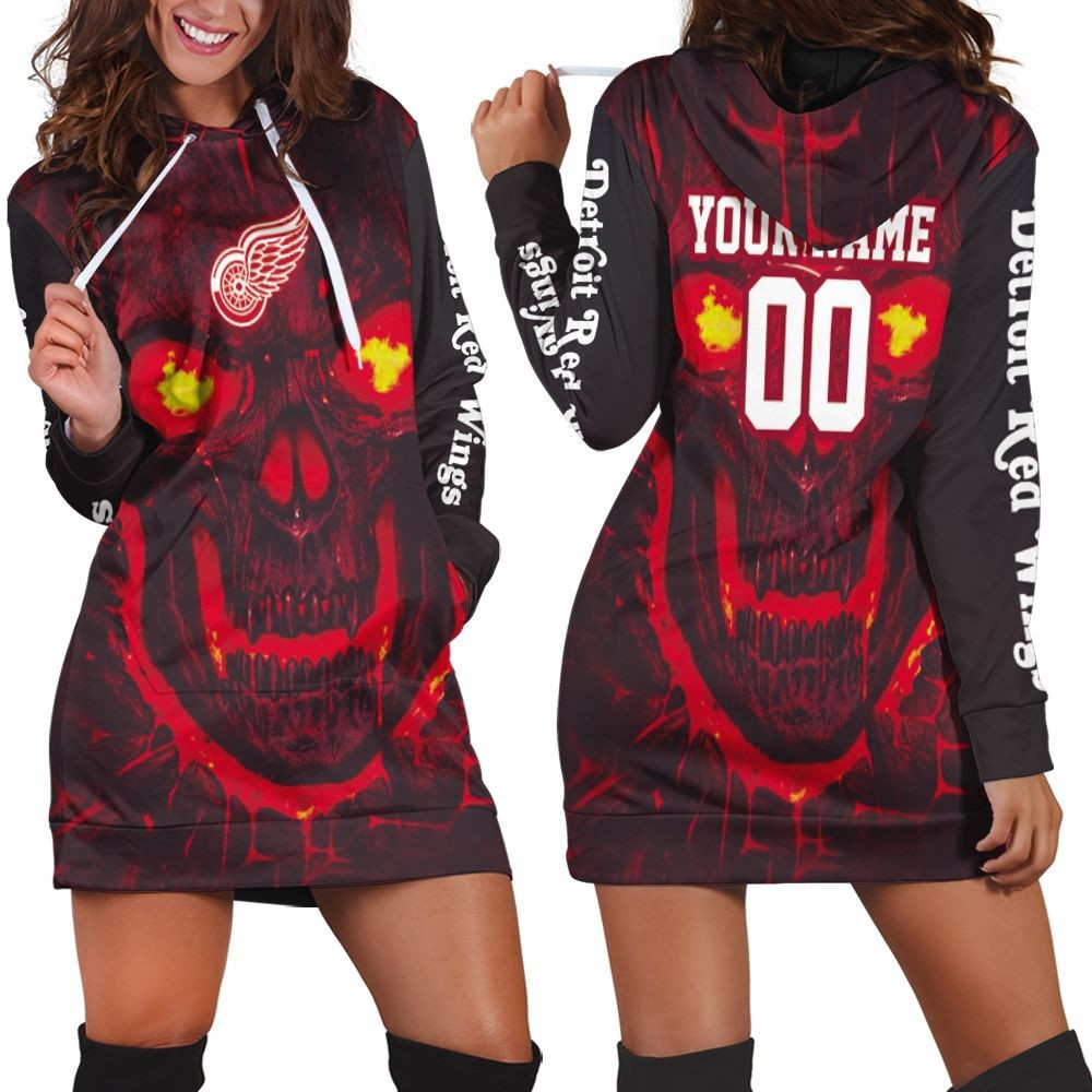 Detroit Red Wings Nhl Fan 3d Hoodie Dress Sweater Dress Sweatshirt Dress