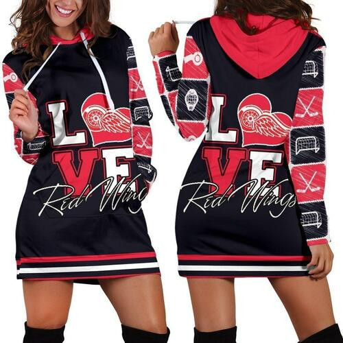 Detroit Red Wings Womens Hoodie Dress Sweater Dress Sweatshirt Dress 3d All Over Print For Women Hoodie