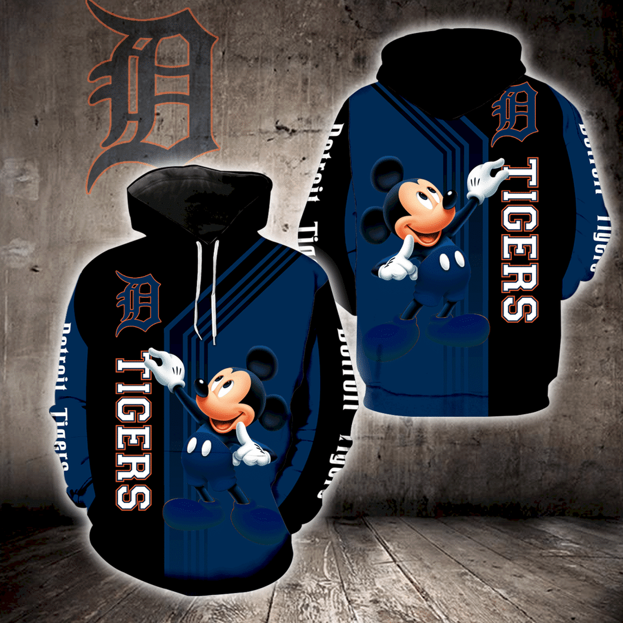 Detroit Tigers Mickey Mouse New Full All Over Print K1382 Hoodie