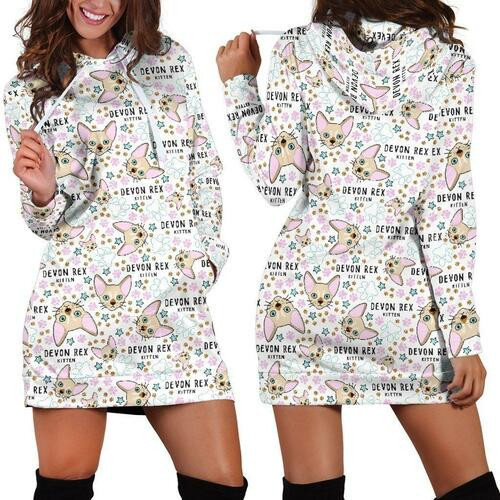 Devon Rex Hoodie Dress Sweater Dress Sweatshirt Dress 3d All Over Print For Women Hoodie