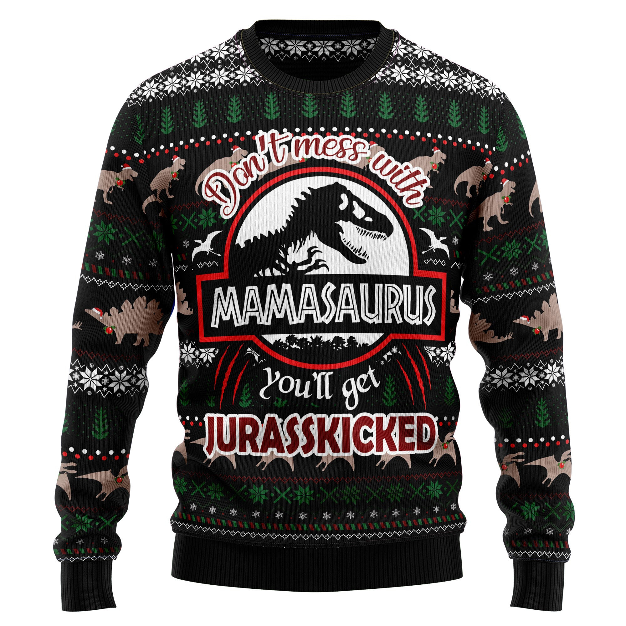 Dinosaur Mamasaurus Ugly Christmas Sweater, Ugly Sweater For Men Women, Holiday Sweater