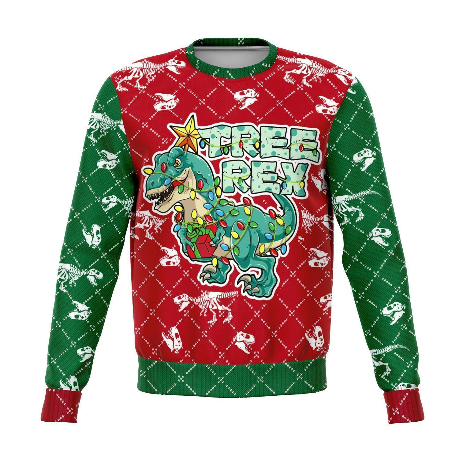 Dinosaur T-rex Ugly Christmas Sweater Ugly Sweater For Men Women