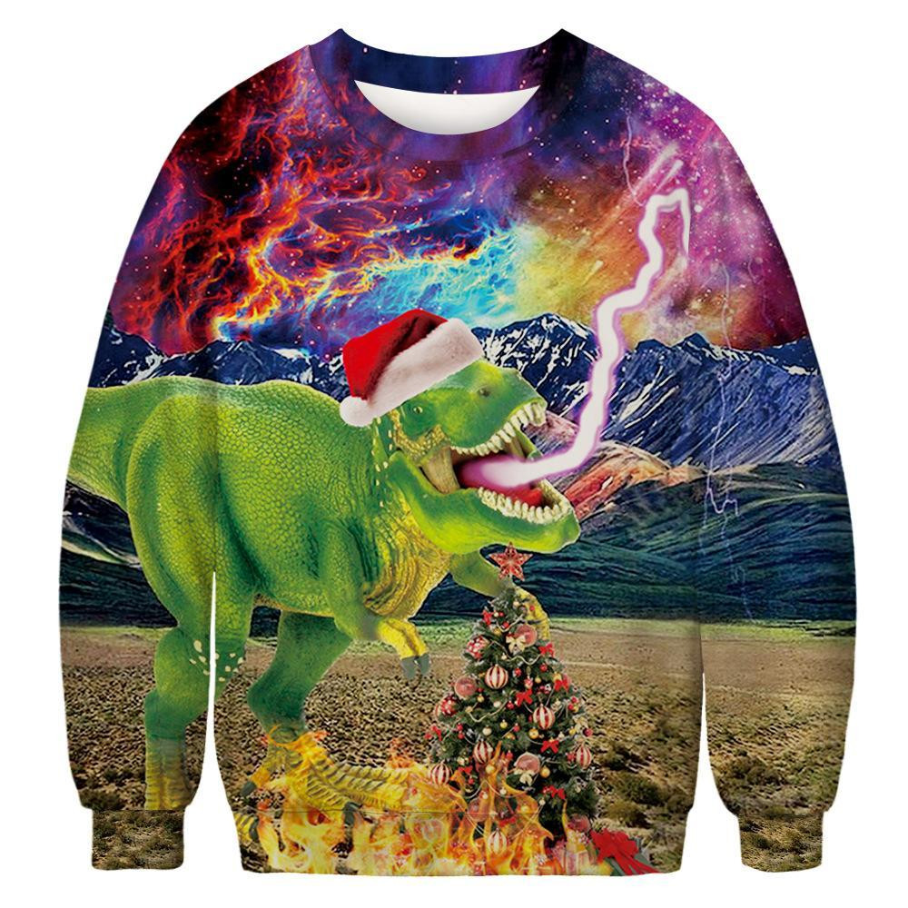 Dinosaur Ugly Christmas Sweater Ugly Sweater For Men Women