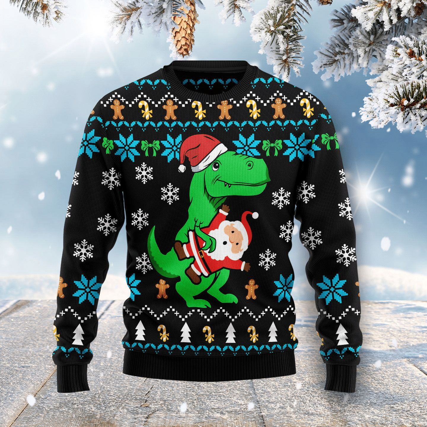 Dinosaur Ugly Christmas Sweater Ugly Sweater For Men Women