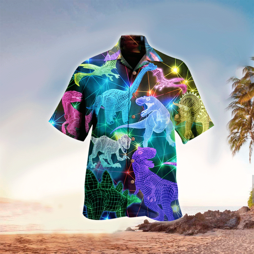 Dinosaurs Hawaiian Shirt Dinosaurs Button Up Shirt for Men and Women