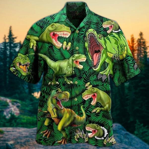 Dinosaurs Love Green Style Limited Edition - Hawaiian Shirt Hawaiian Shirt For Men