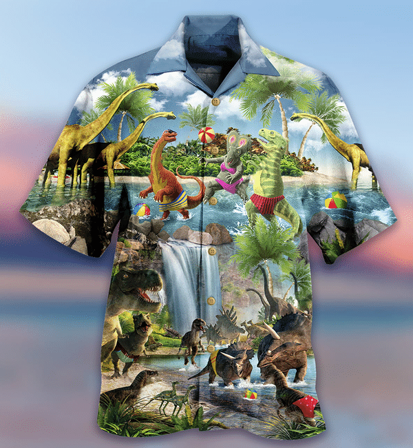 Dinosaurs Love Swimming Love Beach Limited Edition - Hawaiian Shirt Hawaiian Shirt For Men