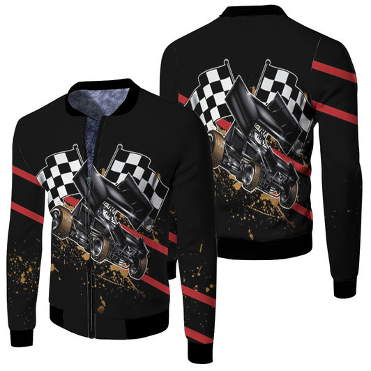 Dirt Racing For Fans Fleece Bomber Jacket