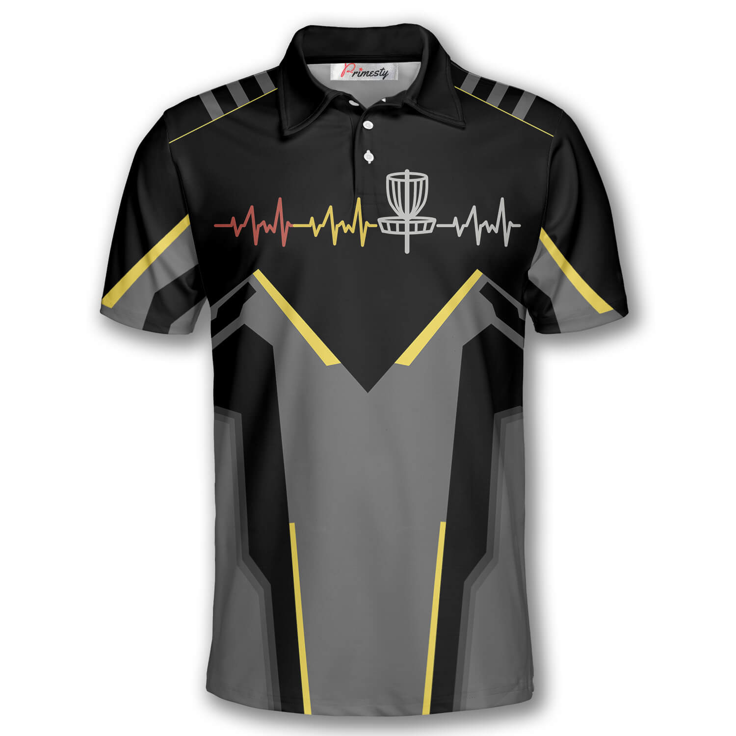 Disc Golf Pulse Line Wings Custom Polo Disc Golf Shirts for Men