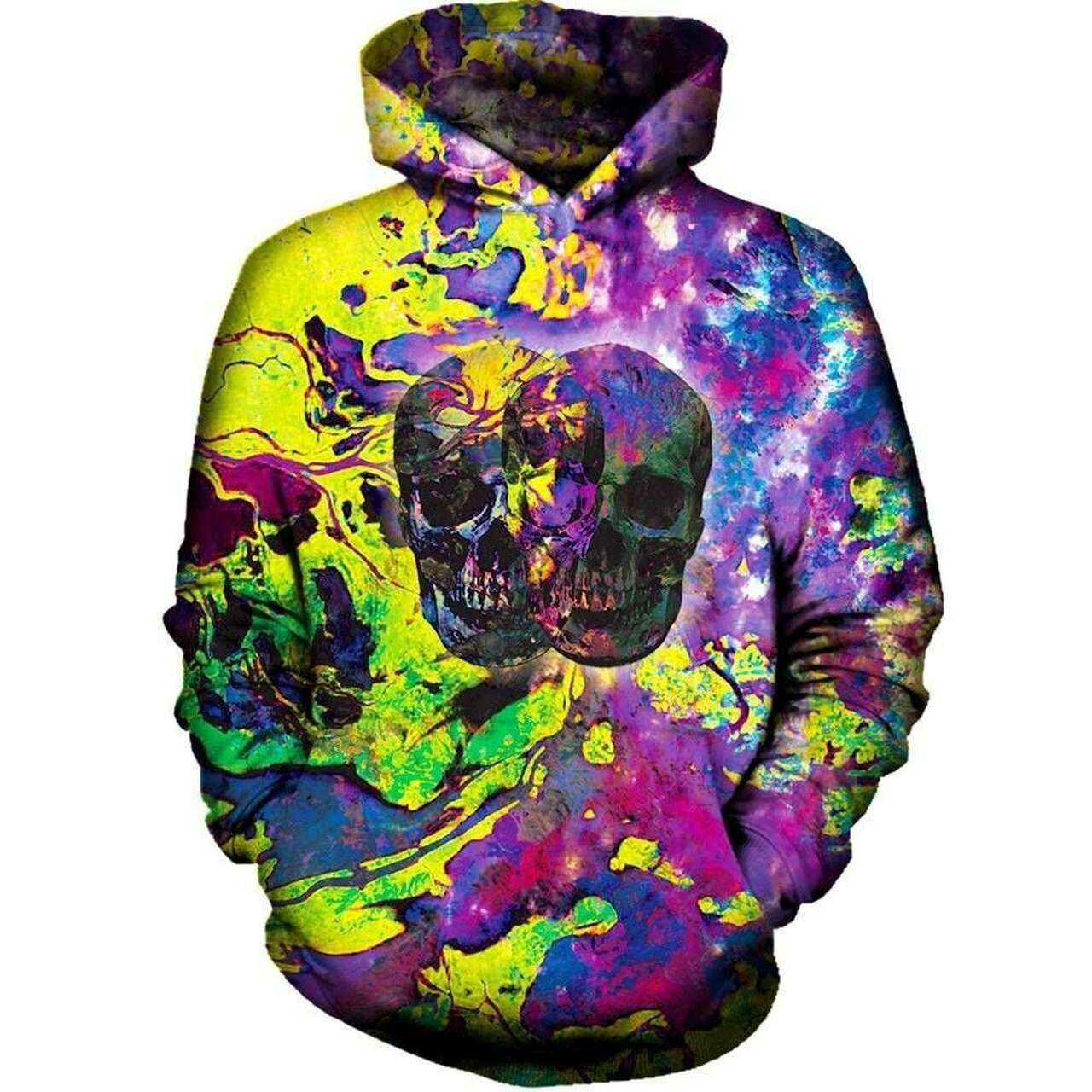 Distorted Skull 3d All Over Print Hoodie