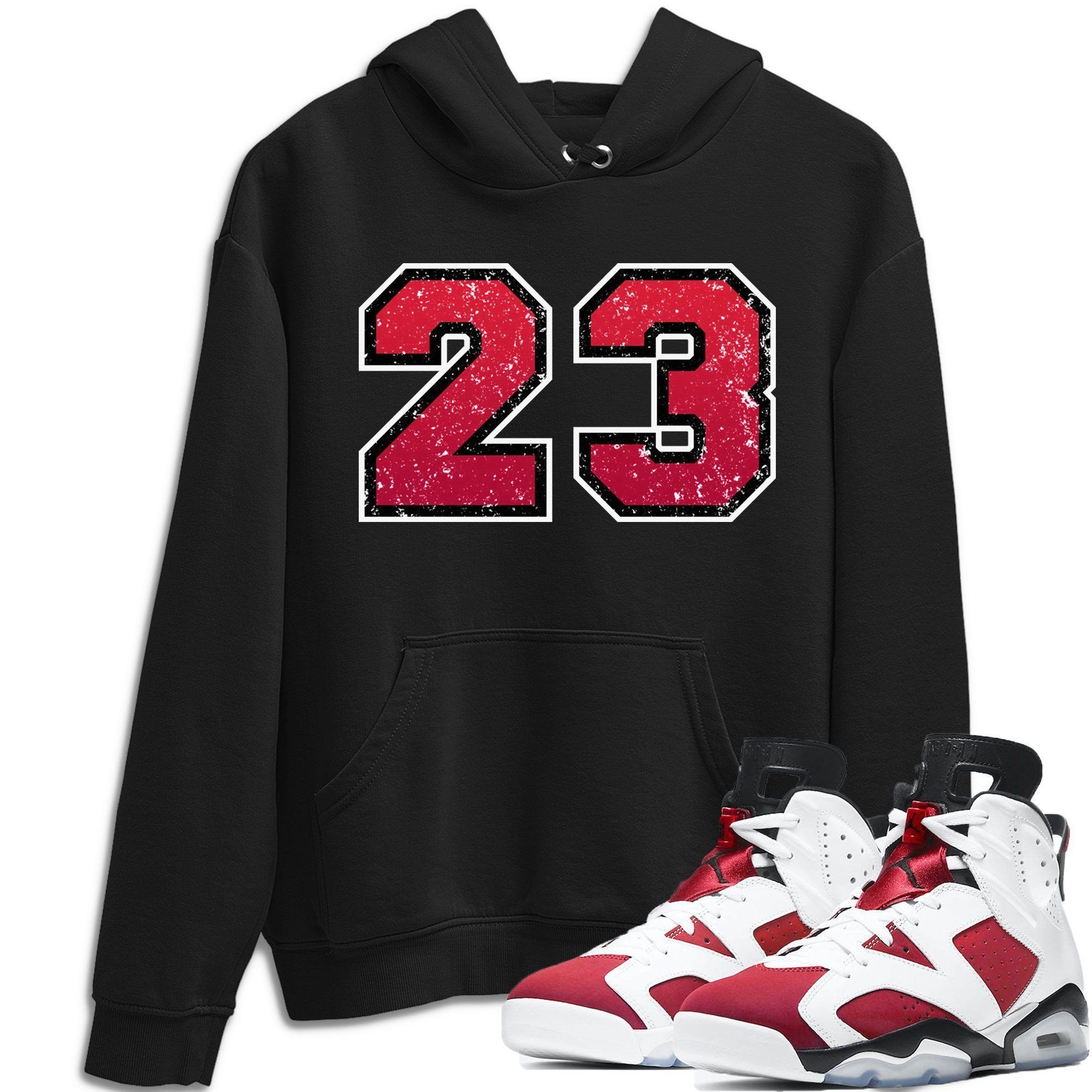 Distressed 23 Hoodie - Jordan 6 Carmine Outfit